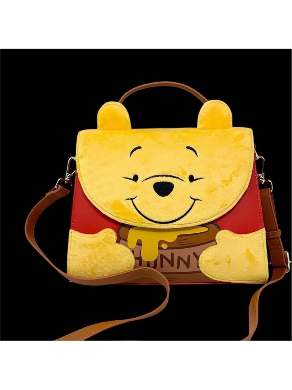 Loungfly Plush Pooh Satchel with Adjustable Strap NWT